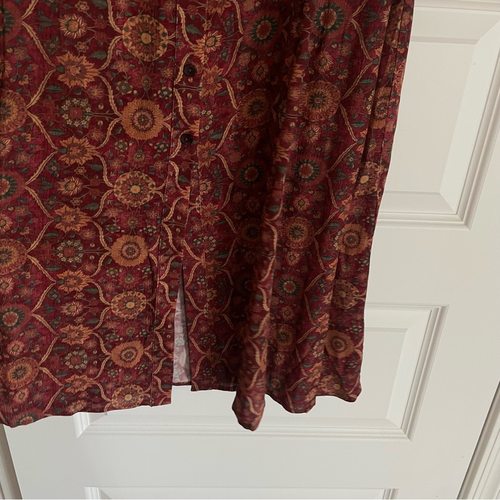 Peruvian Connection Tabriz Button Front Burgundy … - image 8